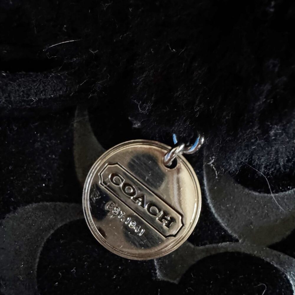 Coach Carra Black Logo Furry Slippers Size 6B - Picture 7 of 7